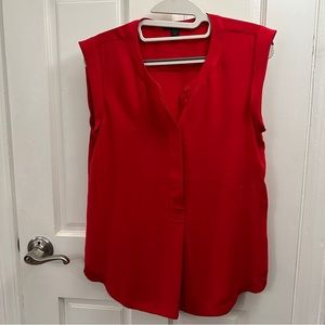 J. Crew Red Sleeveless Blouse Button-Up